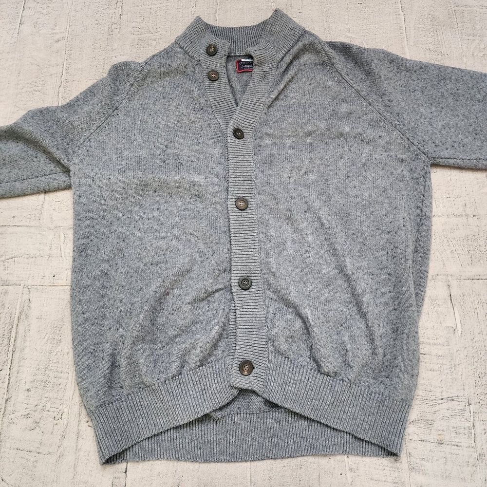 Untuckit Wool Blend Gray Cardigan Sweater‎ Mens XL Knit Button Front Classic - Picture 2 of 8